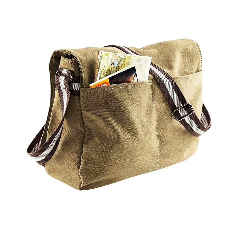 image 1 of Quadra Vintage Canvas Despatch Bag - 14 Litres (Pack of 2) - Sahara - One Size Brown