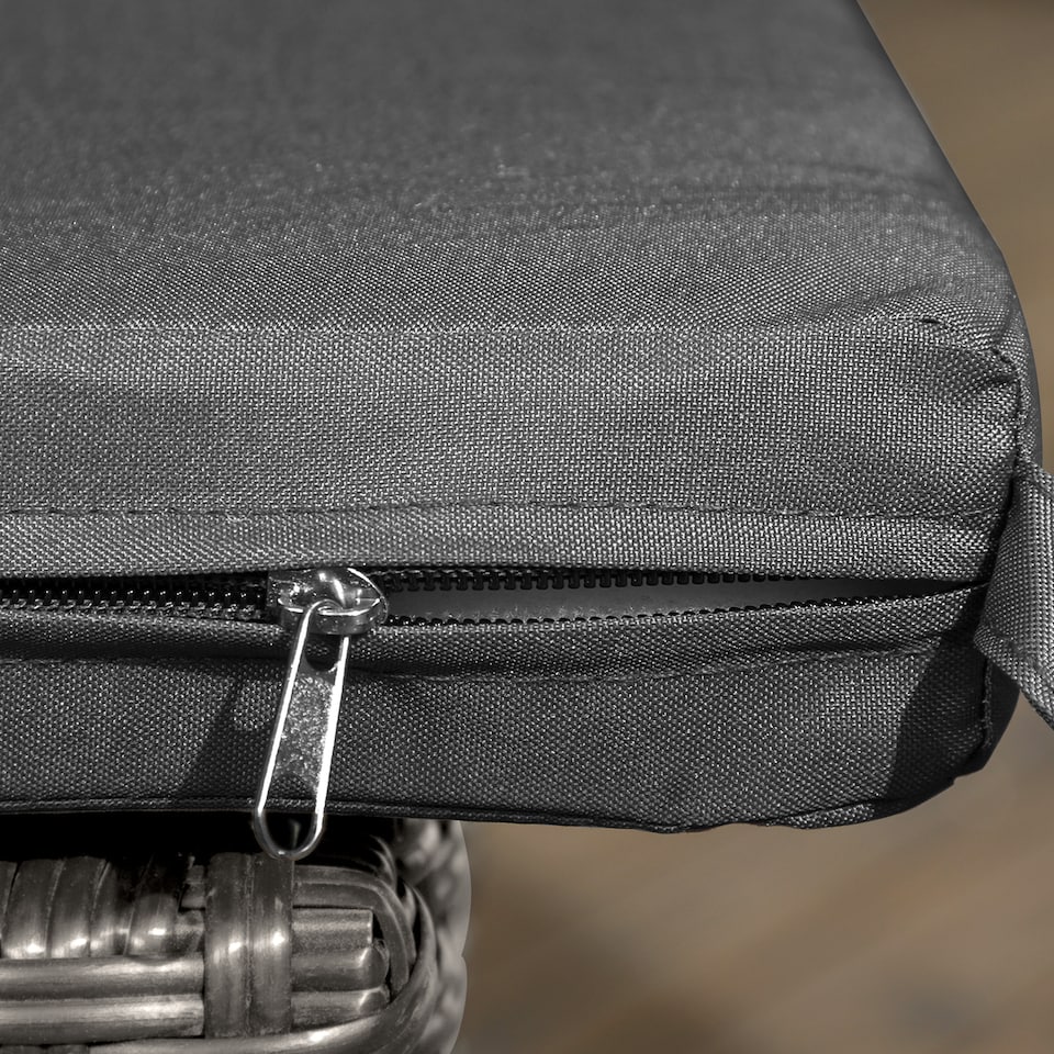 image 1 of Outsunny 4 Pieces PE Rattan Garden Chairs with Cushion, Patio Wicker Dining Chairs with Backrest for Patio, Deck, Garden, Dark Grey