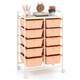 image 10 of COSTWAY 10 Drawers Storage Rolling Cart w/Universal Wheel Peach