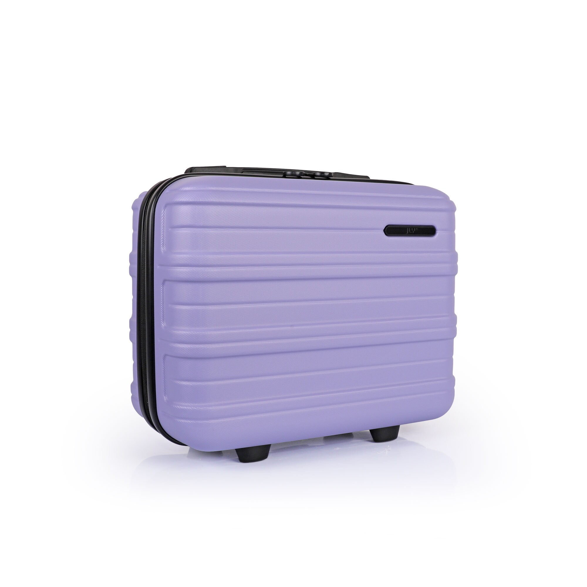 ABS Hard Shell Travel Vanity Case with Waterproof Compartment Purple French Lilac Cabin Bag 1