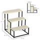 image 7 of PawHut Cat Stairs w/ Sisal Scratching Board, Hanging Ball, Steel Frame - Cream