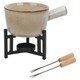 image 4 of Ceramic Chocolate Cheese Fondue Set Melting Pot with 2 Fruit Forks in Gift Box