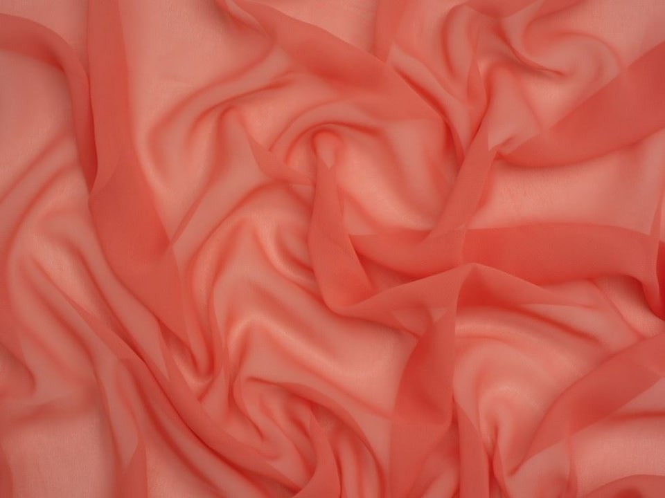 Minerva Core Range Orange Light Sheer Chiffon Fabric for Dressmaking, 110cm / 43" Wide - per metre