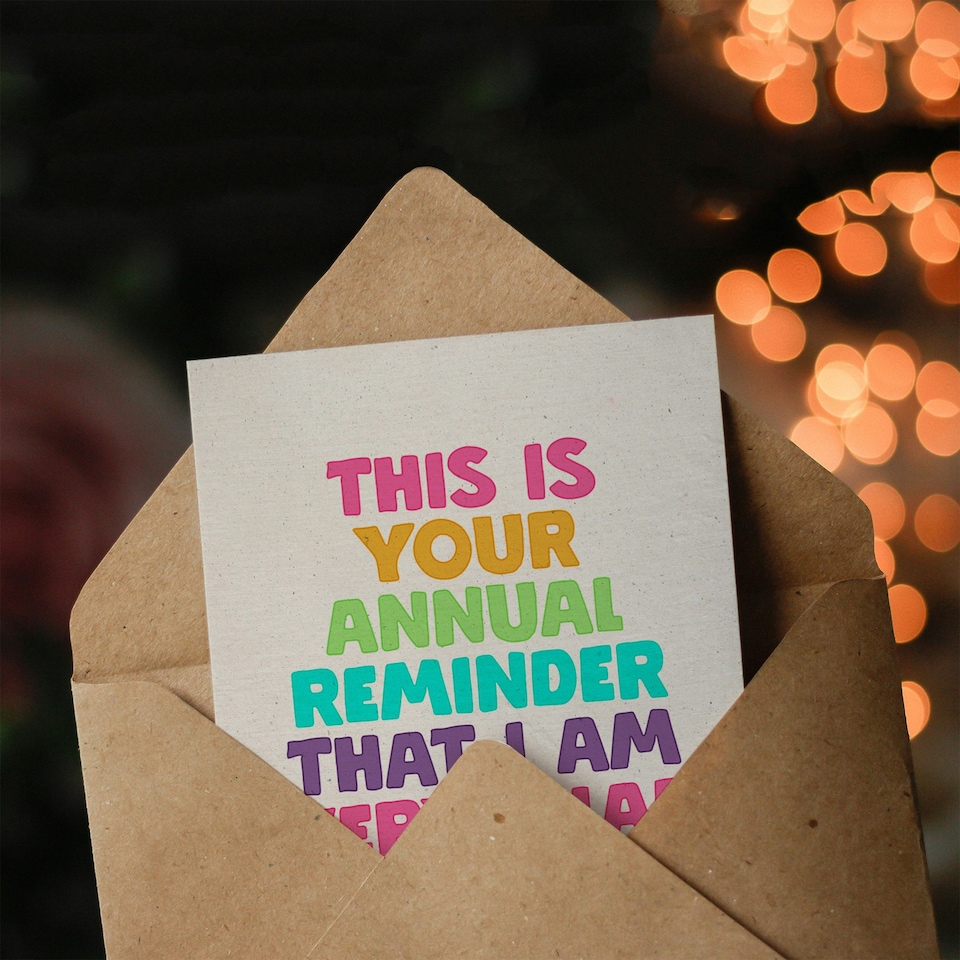 image 1 of Your Annual Reminder That I Am Glad You Were Born Birthday Card