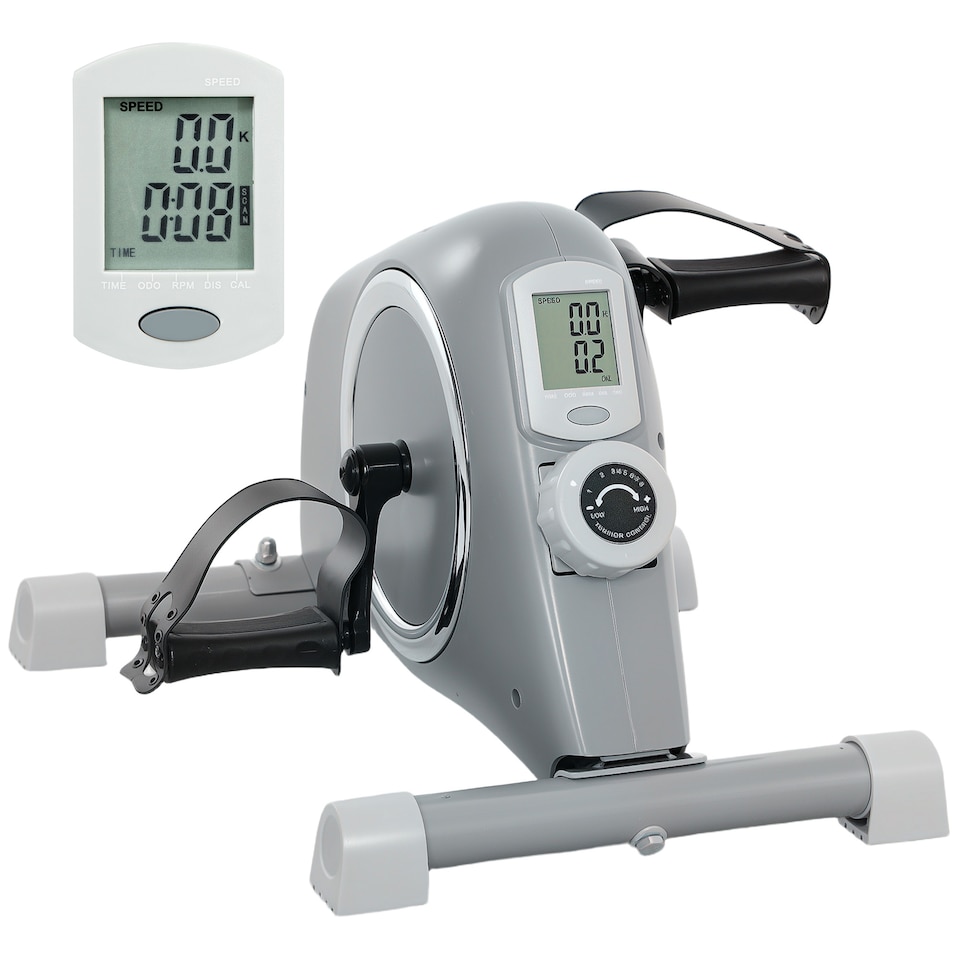 image 1 of SPORTNOW Pedal Exerciser with Eight-Level Magnetic Resistance, Grey