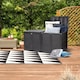 image 2 of XXL 750L Garden Storage Box, Black - 155x66x80 cm, Double Lid, Weatherproof