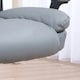 image 8 of HOMCOM Faux Leather Home Office Chair Mid Back Desk Chair with Arms Light Grey