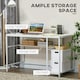 image 4 of HOMCOM Computer Writing Desk Study Workstation with Storage, White