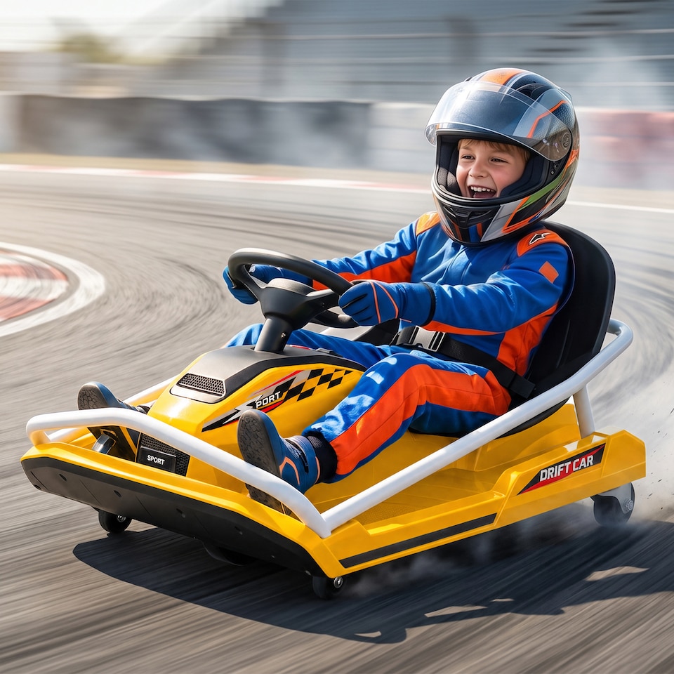 image 1 of AIYAPLAY 24V Electric Go Kart for Kids with Drift Mode, Soft Start