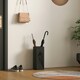 image 8 of HOMCOM Square Umbrella Holder with Hooks and Water Tray for Entryway Black Black