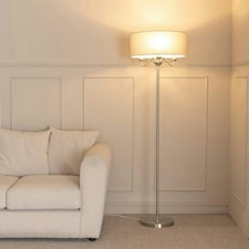 ValueLights Rocha 3 Way Chrome Brushed Floor Lamp