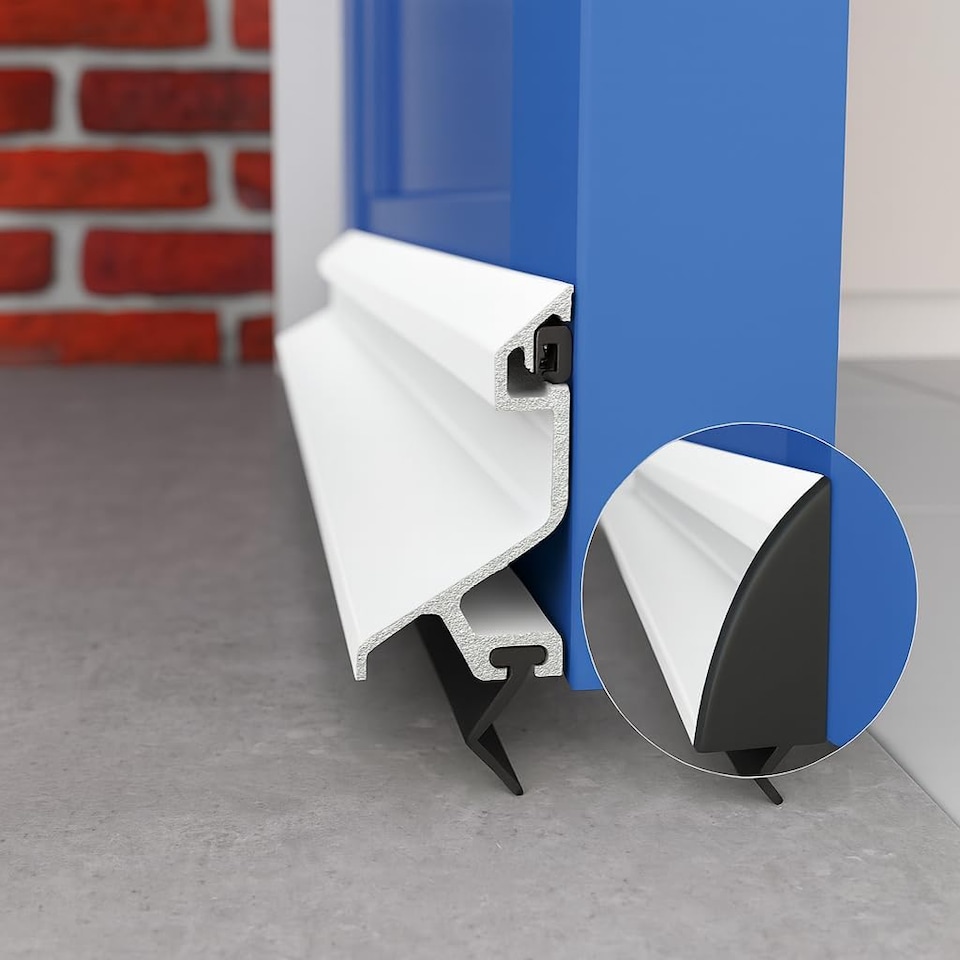 image 1 of Exitex Exeplex Rain Deflector 914mm, Aluminium Door Draught Excluder, Door Weather Bar | White