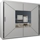 image 4 of Modern Geometric Mirror Sliding Wardrobe 120cm | White/Black/Grey 2-Door Bedroom Cabinet Black | Black120cm