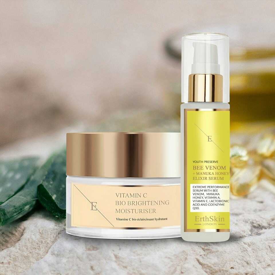 image 1 of Vitamin C Moisturizer & Elixir Serum Anti-Aging Set