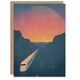 image 1 of Retro Futurism Sci Fi Planet Train Travel Him Her Birthday Card