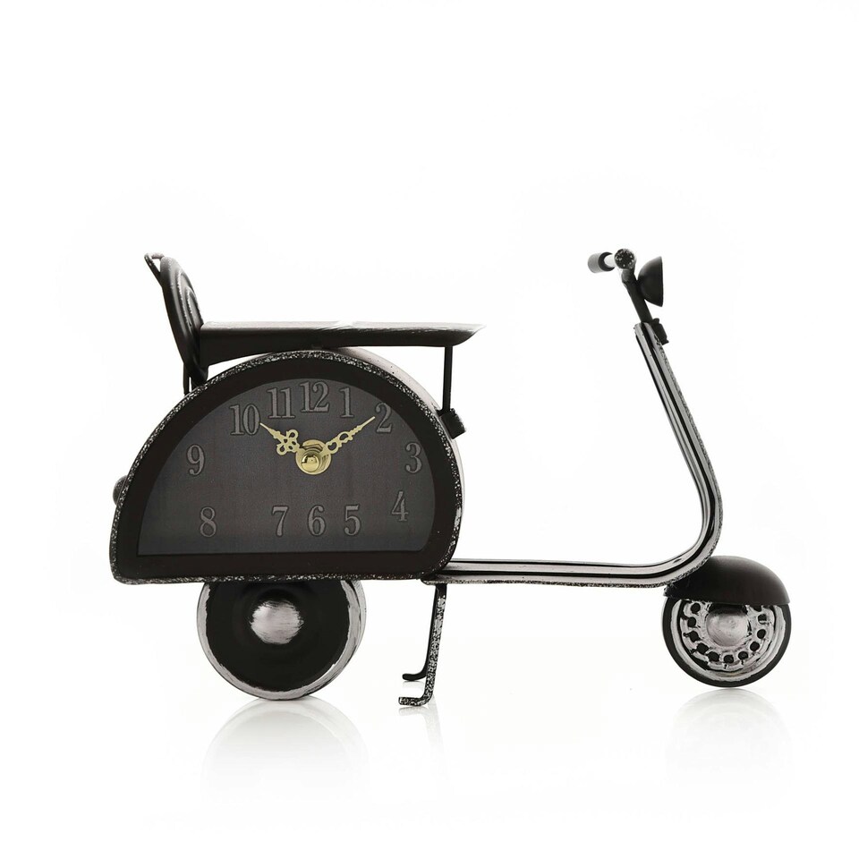 Hometime Mantel Clock - Motor Scooter Black