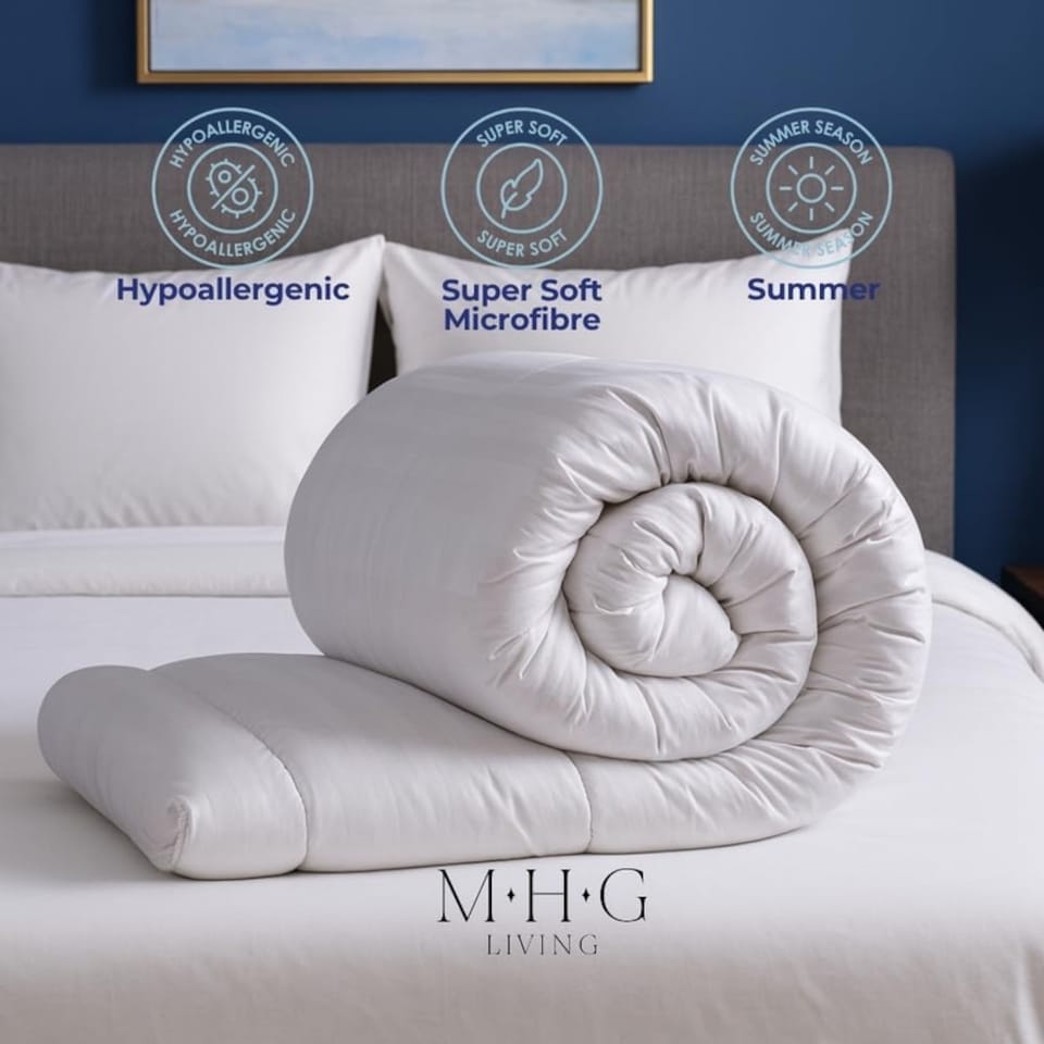 image 1 of MHG Living 7.5 Tog Summer Duvet – Lightweight Cooling Hollowfibre Quilt for Hot Sleepers-Double