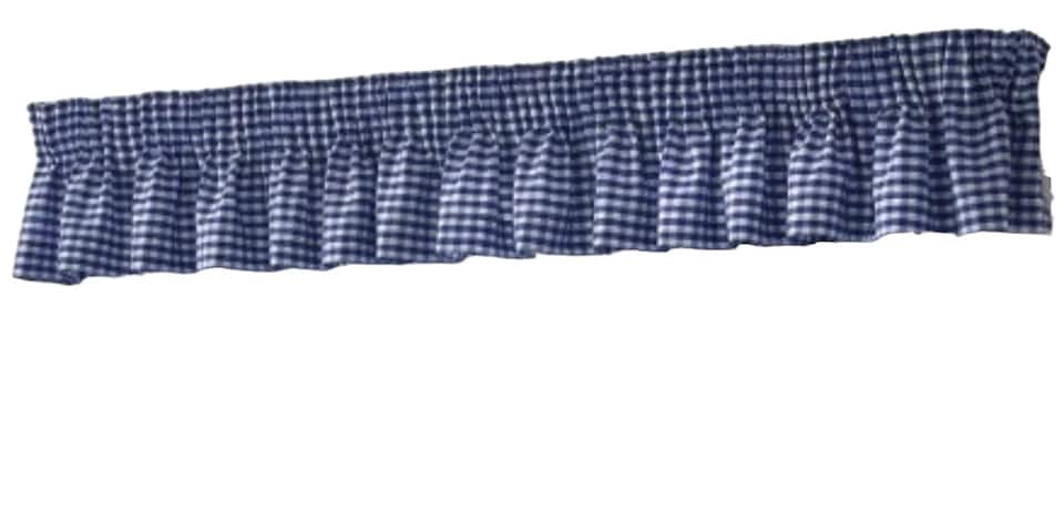 image 1 of Gingham Kitchen Curtain Pelmet Blue - 353 cm x 25cm