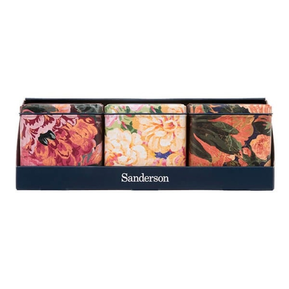 image 1 of Sanderson Very Rose & Peony Set of 3 Square Caddies Display Box