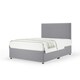 image 1 of Signature Platinum 2000 Pocket Sprung Silver Plush Velvet Divan Set And Valencia Headboard Double