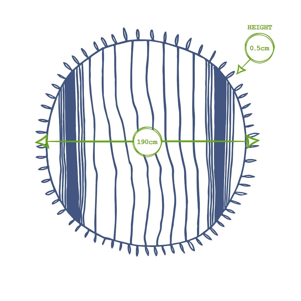 image 1 of Nicola Spring Round Turkish Cotton Beach Towel - 190cm - Navy | Blue | Navy