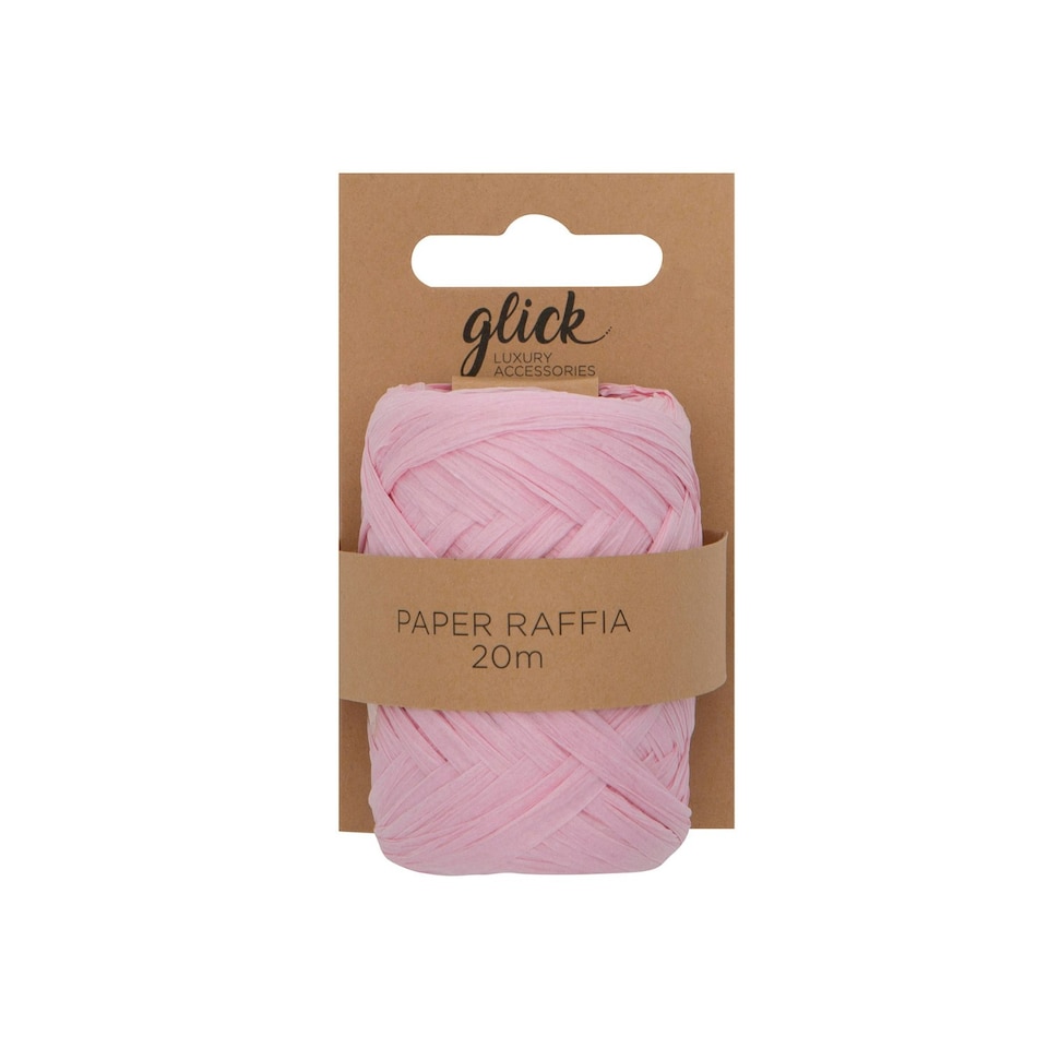 20M Baby Pink Paper Raffia Ribbon, Raffia Ribbon for Gift Wrapping, Arts and Crafts Baby Pink
