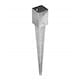 image 1 of Primrose Zinc Plated Spiked Fence Post Holder Kit Underground Stake Set 60cm