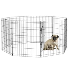 PawHut 8-Panel DIY Dog Pen with Door for Indoor/Outdoor Use, 76cm High
