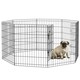image 1 of PawHut 8-Panel DIY Dog Pen with Door for Indoor/Outdoor Use, 76cm High