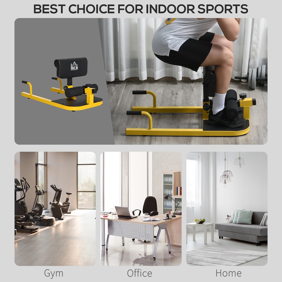 image 1 of HOMCOM 3 IN 1 Squat Machine Sit Up Push Up Gym Work Out Leg Exercise Adjustable