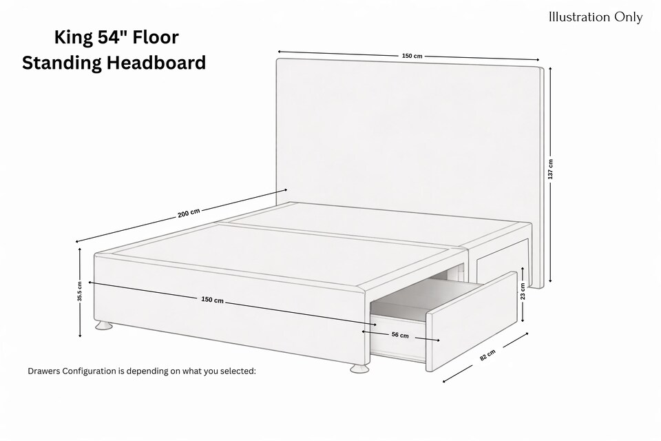 image 1 of Sloomy Manhattan Silver Plush Divan Bed Base 4 Drawers With 54 Inch Floor Standing Headboard | Silver | Silver | King | 1