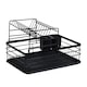 image 7 of 2 Tier Multifunction Dish Drainer Drying Rack with Cutlery Holder | Black