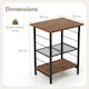 image 2 of COSTWAY 2PCS End Table Height Adjustable 3-Tier Side Table Brown