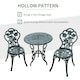 image 4 of Outsunny 3 Pieces Bistro Set Furniture Garden Balcony Table 2 Chairs