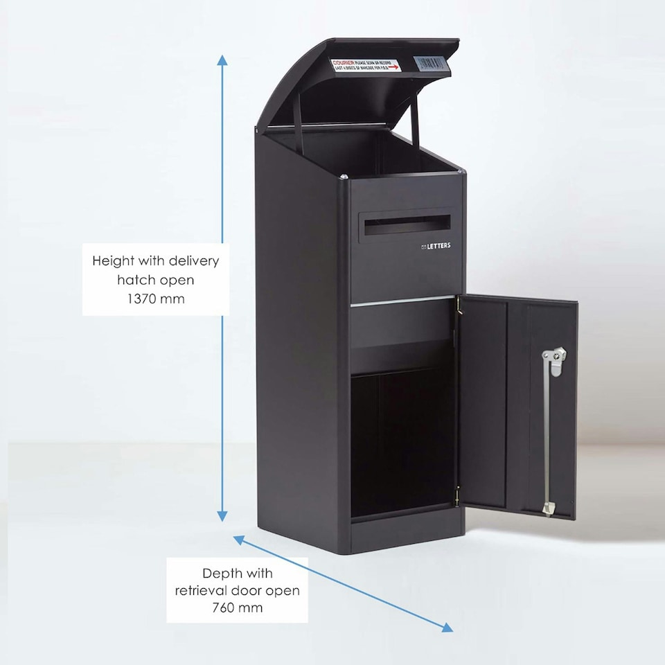 image 1 of SMART PARCEL BOX® Extra-Large Slanted Top Front Access Black Black