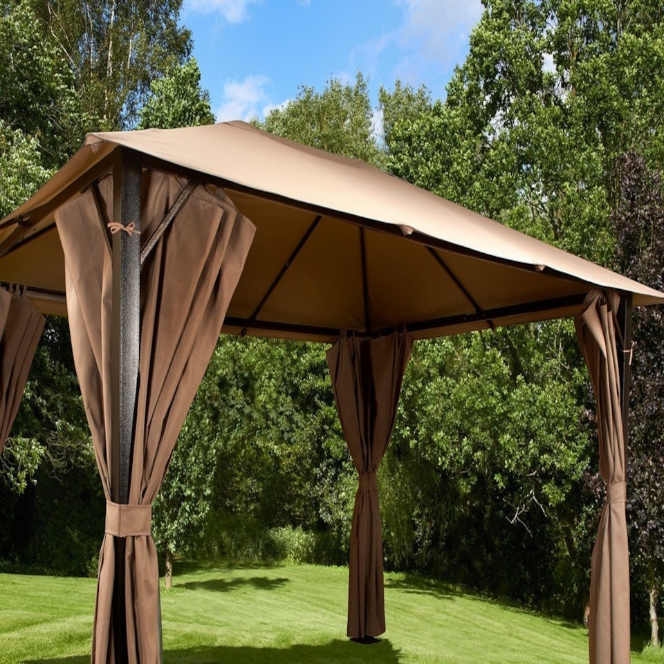 Venice Heavy Duty Square Gazebo - L210 x W210 x H260 cm - Mocha