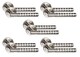 image 1 of Golden Grace 5 Pair Knurled Diamond Cut T-Bar Door Handle Satin Nickel Finish with Spindle and Screws