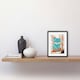 image 2 of Cute Blue Fox Forest Glade Bright Woodland Baby Animal 9x7" Black Framed Wall Art Print