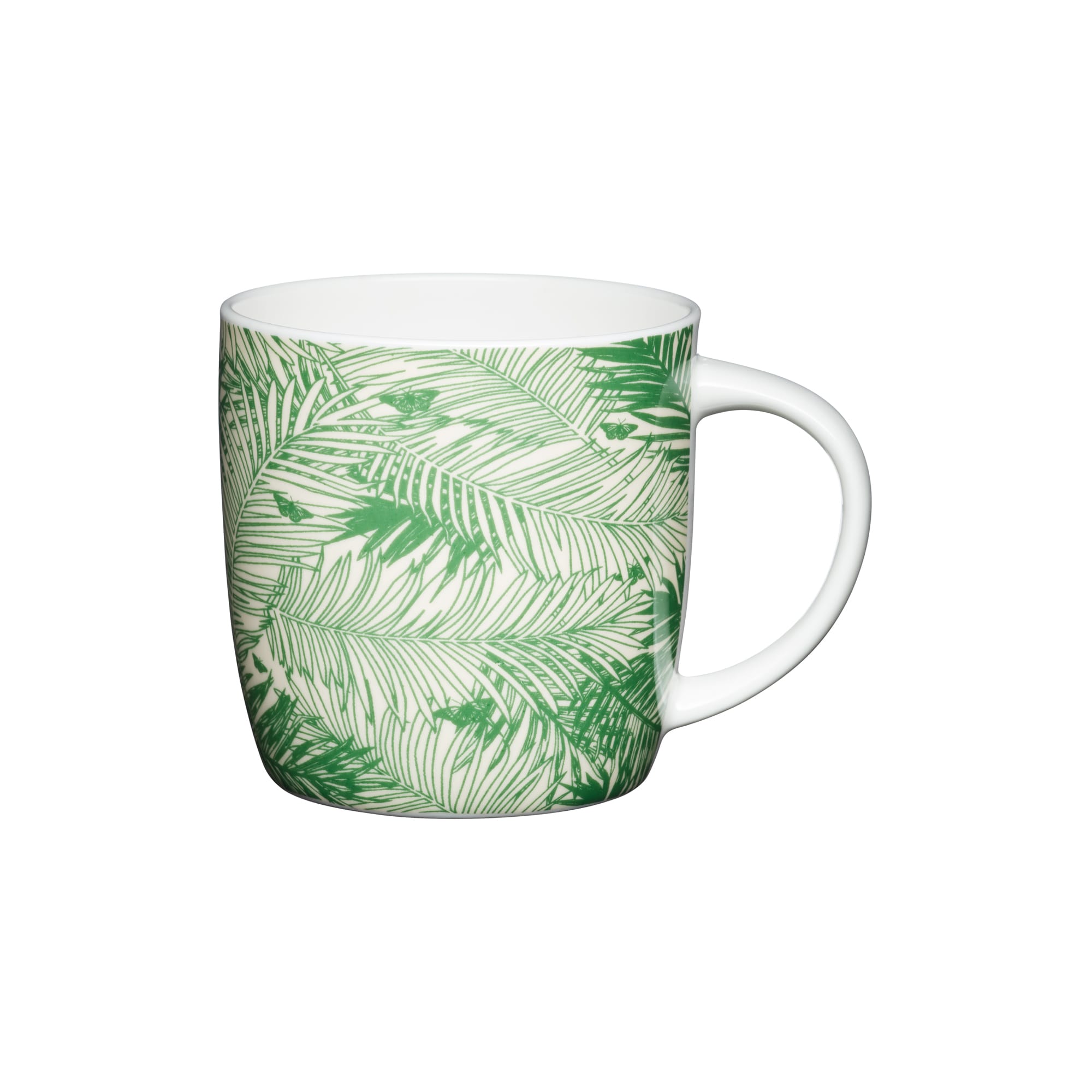 KitchenCraft Set of 4 China Palm Trees Mugs in Green