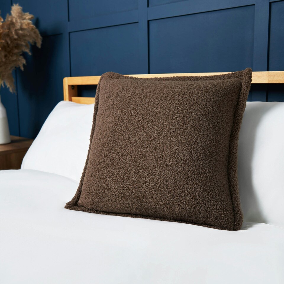 image 1 of BHS Boucle with Flange Edge Cushion, Brown