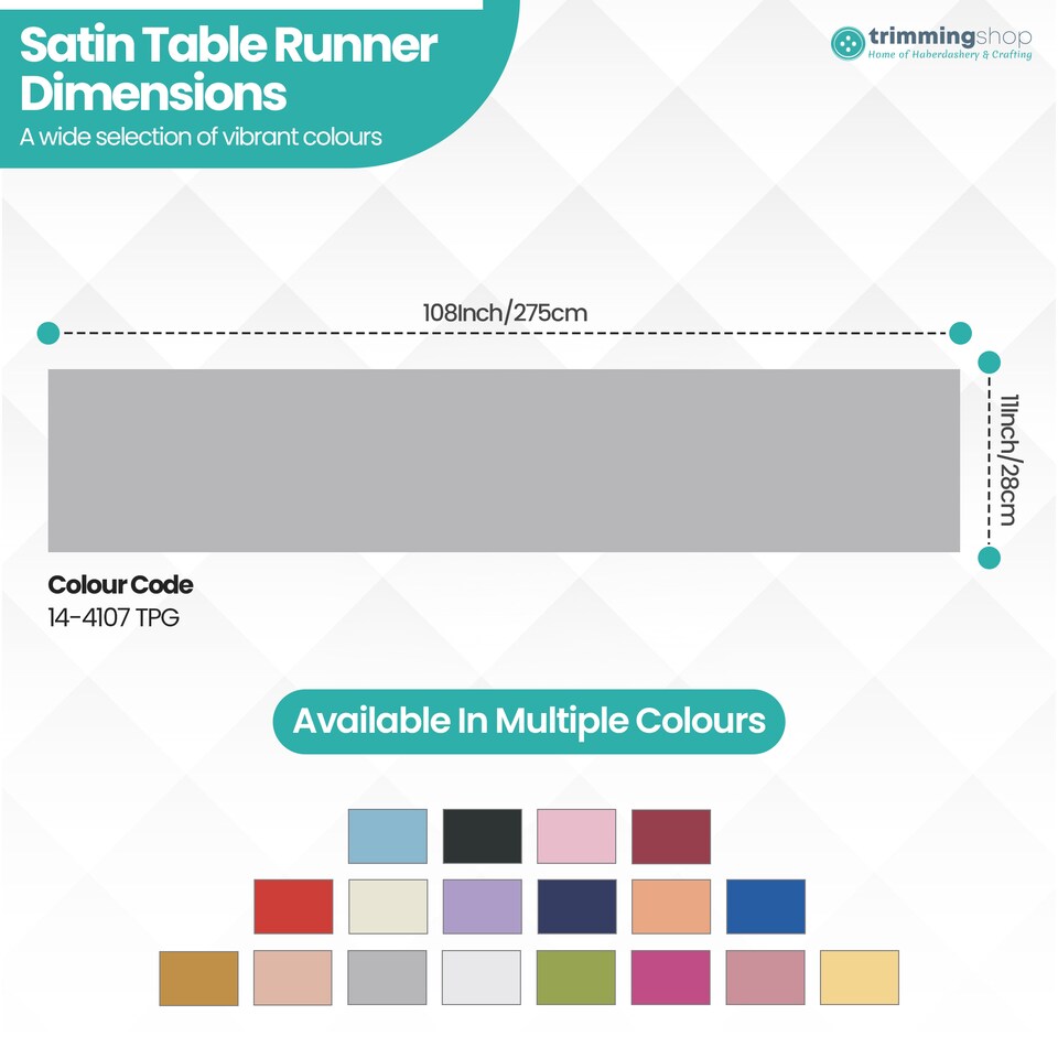 image 1 of Satin Table Runner for Dining Table - 11 x 108 Inch