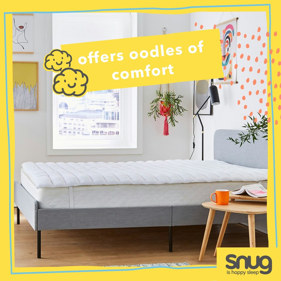 image 1 of Snug Just Right Mattress Topper White | King