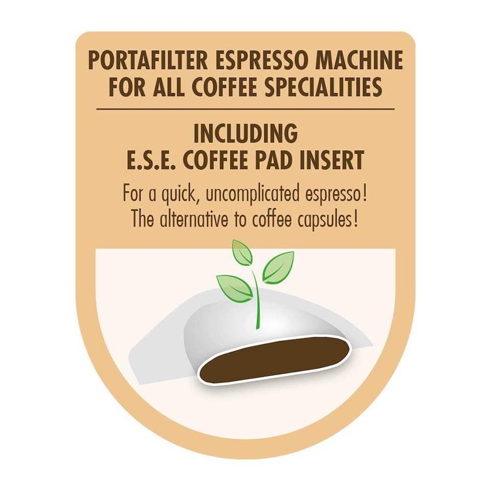 image 1 of Gastroback Design Espresso Piccolo Pro, 15 Bar, Suitable for E.S.E Pads, Removable Water Tank, Integrated Milk Frothing Nozzle - 62721