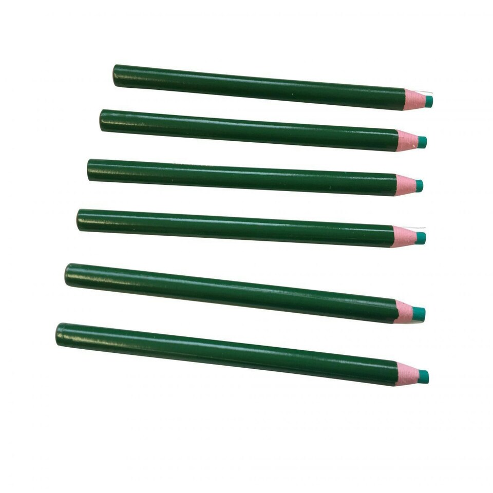image 1 of Pack of 12 Green Chinagraph Pencils by Janrax - Peel Off China Markers