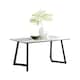 image 1 of Furniturebox Carson 160cm White Marble Effect Large Dining Table with Black Legs