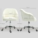 image 7 of HOMCOM Fluffy Vanity Chair for Desk, with Height Adjustable, Wheels, Cream