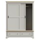 image 5 of Faire 150cm Sliding Combination Wardrobe in Dove Grey with Oak Top Grey