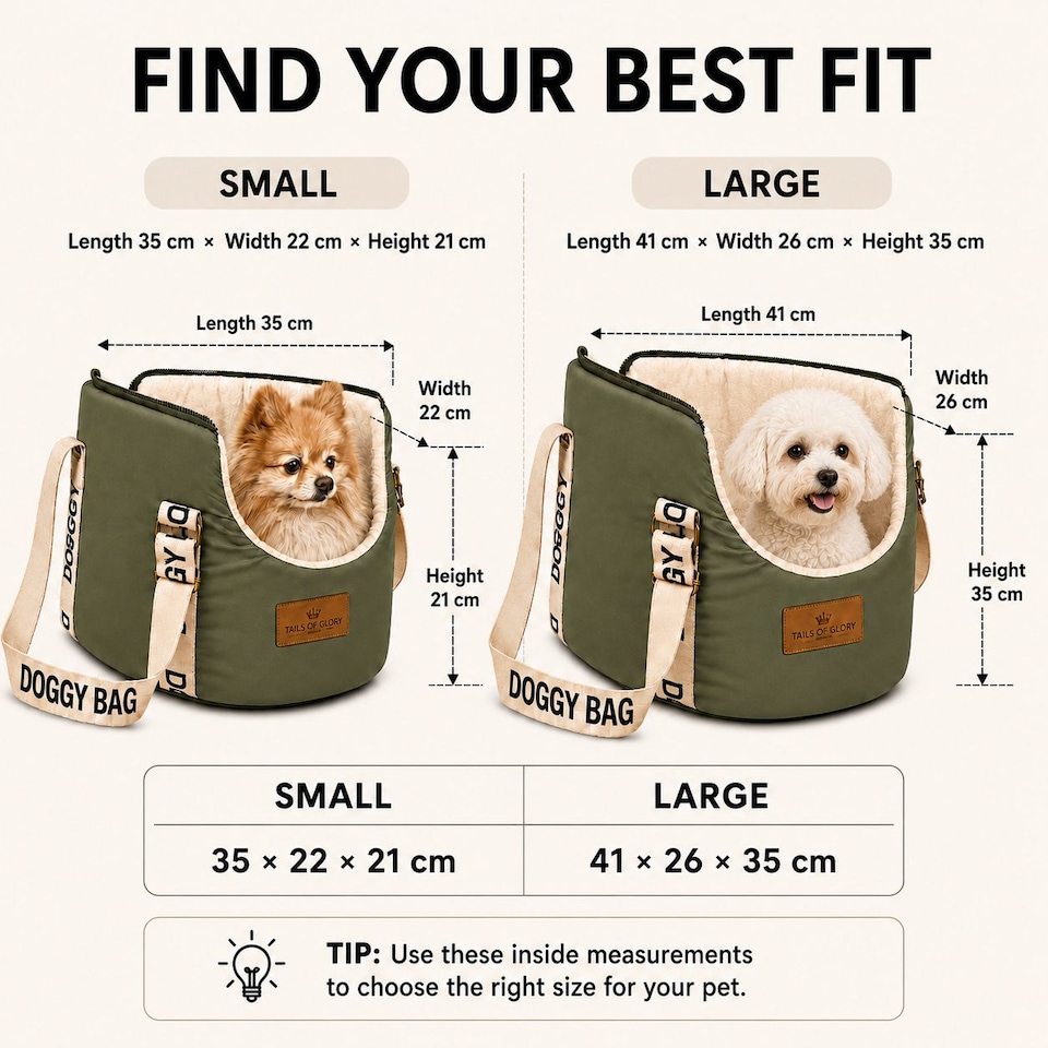 image 1 of Tails of Glory Cocoon Bag Green Small