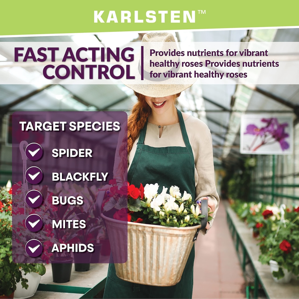 image 1 of Karlsten 3-in-1 Rose Protection Spray | Kills Aphids, Whiteflies & Spider Mites | Prevents Powdery Mildew, Black Spot & Fungal Diseases | Rose Feed & Plant Tonic for Stronger, Healthier Growth