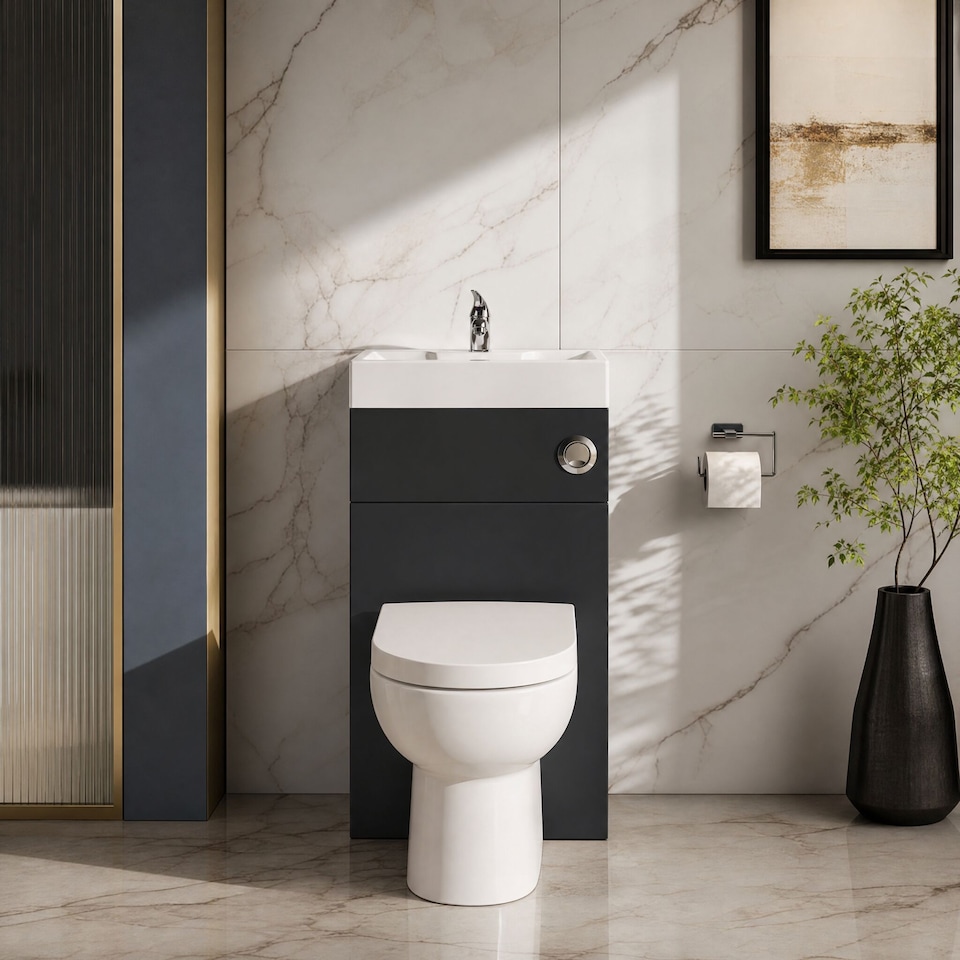 image 1 of Balterley Modern Floor Standing Bathroom 2 in 1 Combination Basin and WC Toilet Unit